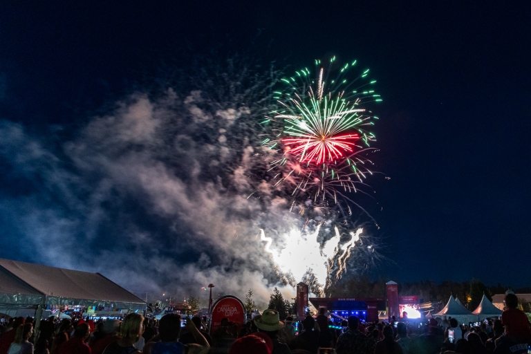 fireworks above stage