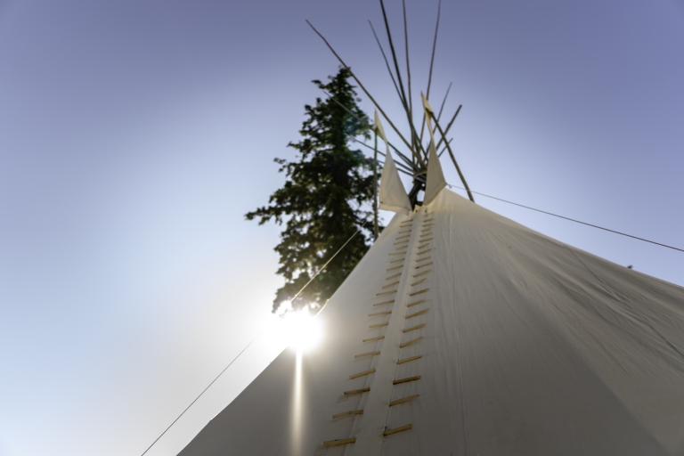 looking up at teepee